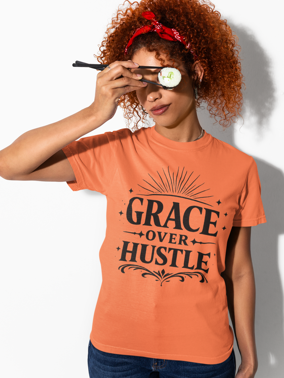 Grace Over Hustle Tee – Wellness & Self-Care | Garment-Dyed Tee