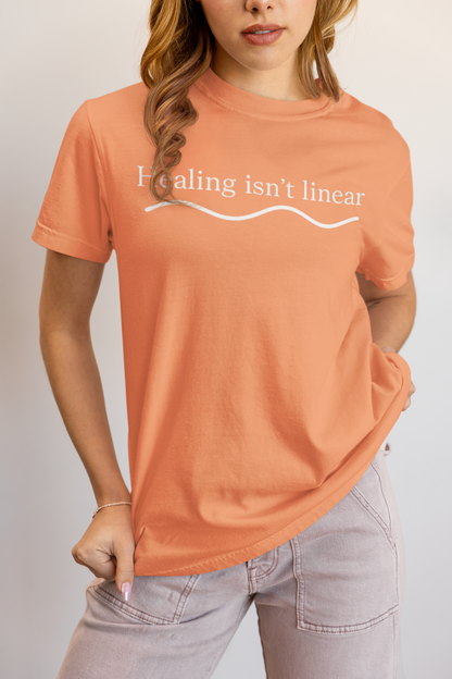 Healing Isn't Linear Tee – Wellness Journey | Garment-Dyed Tee