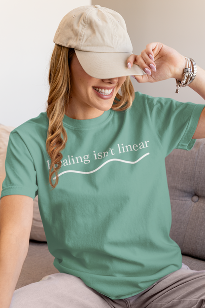 Healing Isn't Linear Tee – Wellness Journey | Garment-Dyed Tee