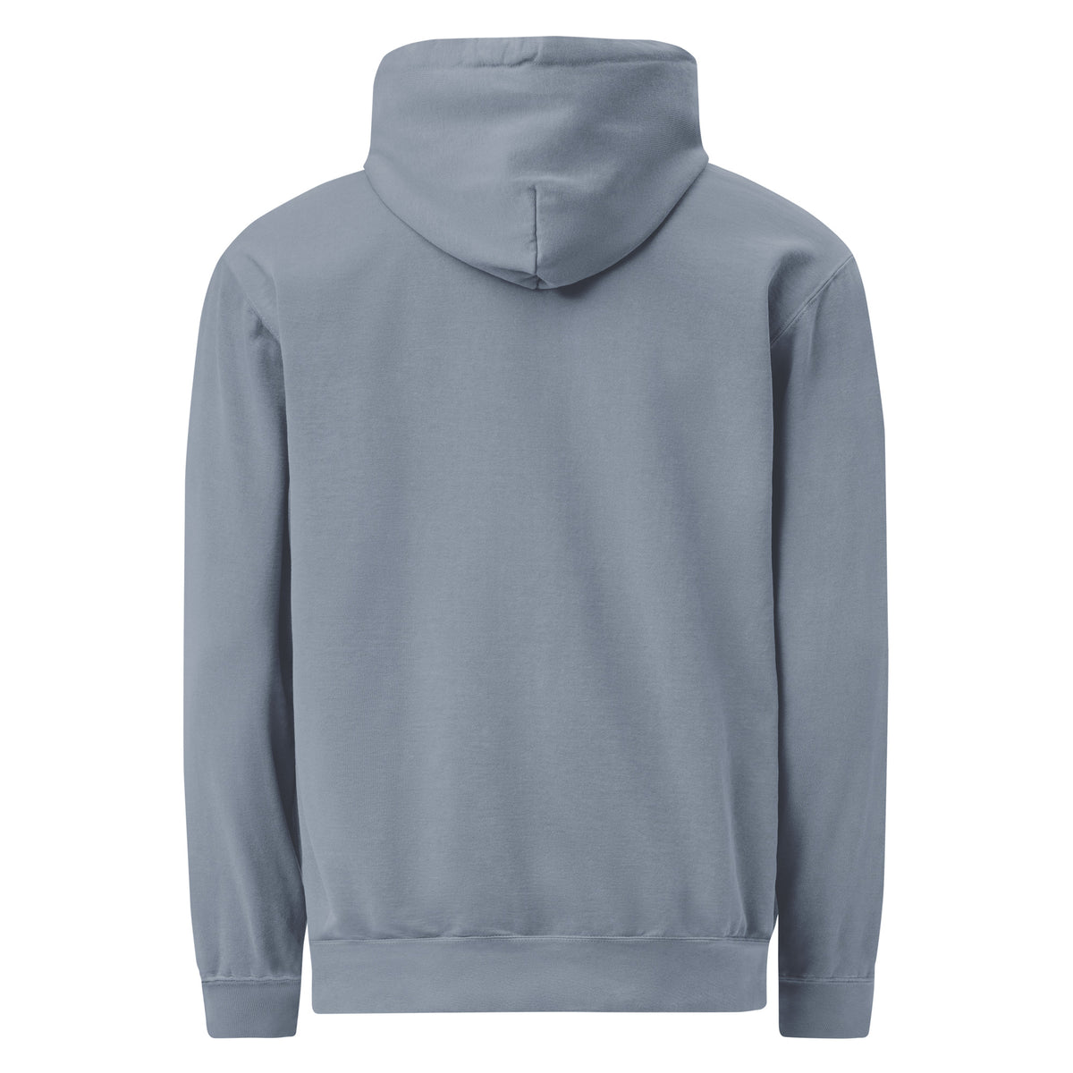 Back of the Blue Jean Walk by Faith Not by Fright hoodie, showing the hood and plain back with no printed design.